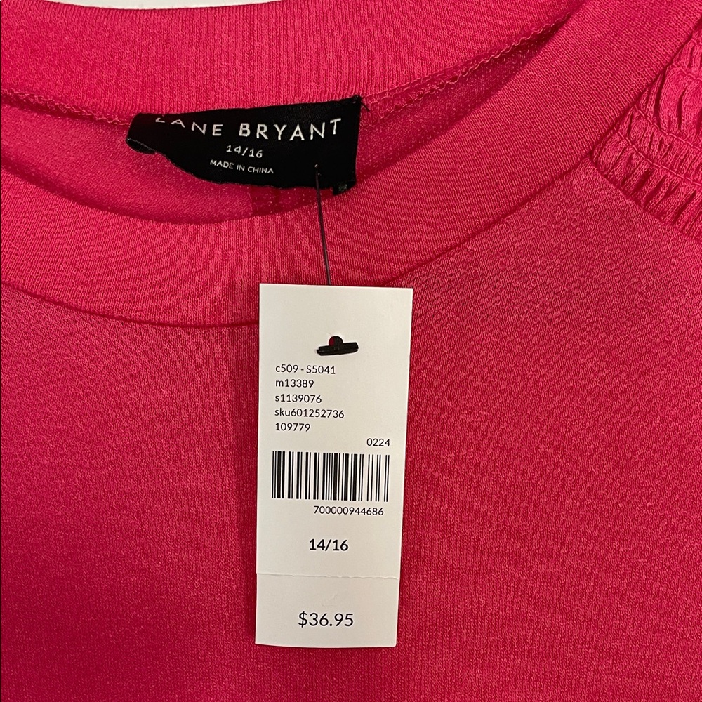 Lane Bryant Bold Pink Sleeveless Top - Picture 2 of 5